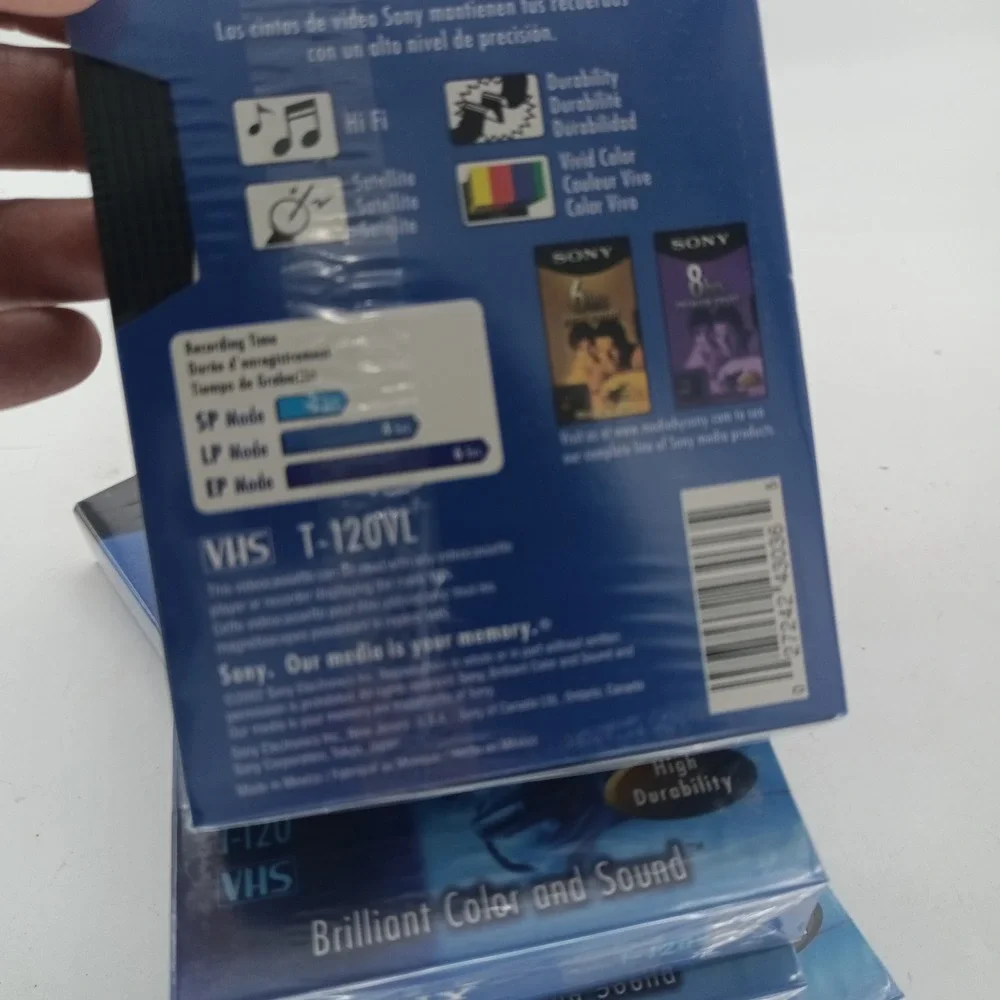 Lot of 5 Sony T-120VL Premium Grade VHS Blank Video Tapes 6 Hours Sealed NOS